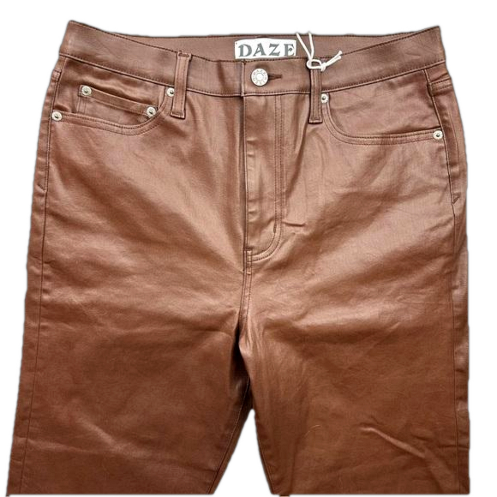 DAZE Sundaze coated jeans women’s size 31 high waisted, coated espresso NWT - Picture 12 of 16